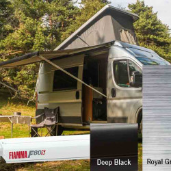 W 4250 x Abstract 2500mm FIAMMA F80s roof awning Deep Black, Cloth colour - Royal Gray