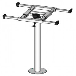 Table column with rotation and shifting, H730mm, aluminum