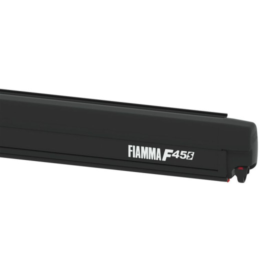 W 3750 x Abstract 2500mm FIAMMA Awning F45S - Length: 3.75 m, Fabric color: Royal Grey, Casing: Deep black