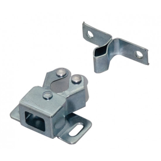 Double roller catch, 2 pieces, metal