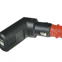 12V plug: Angled USB dual charging plug 12V
