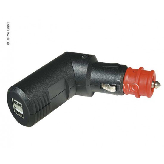 12V plug: Angled USB dual charging plug 12V