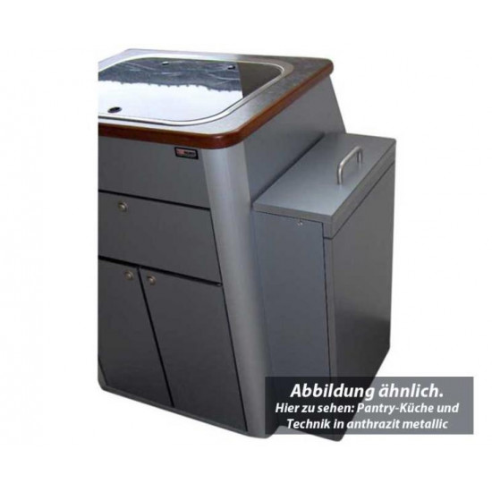 Multifunctional kitchen module pantry - high-gloss silver