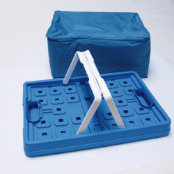 32L folding box with cooler bag, blue/white