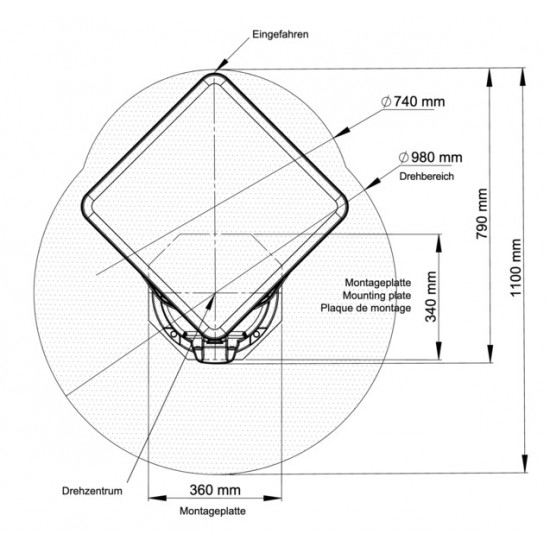 Caro Vision flat satellite antenna without receiver
