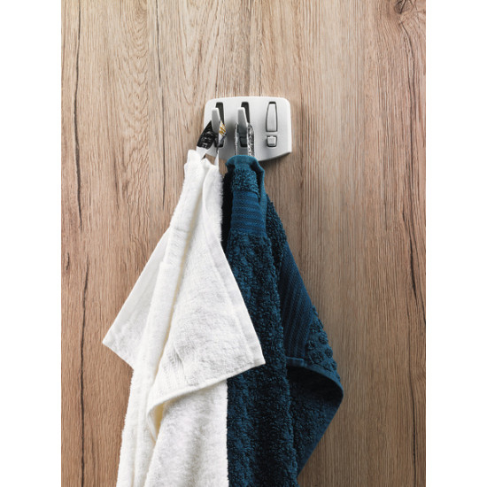 Folding hook with 3 fold-in/fold-out hooks, light grey