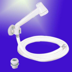 Modern white shower set with 2m hose