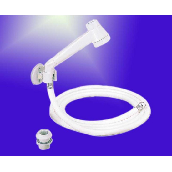 Modern white shower set with 2m hose