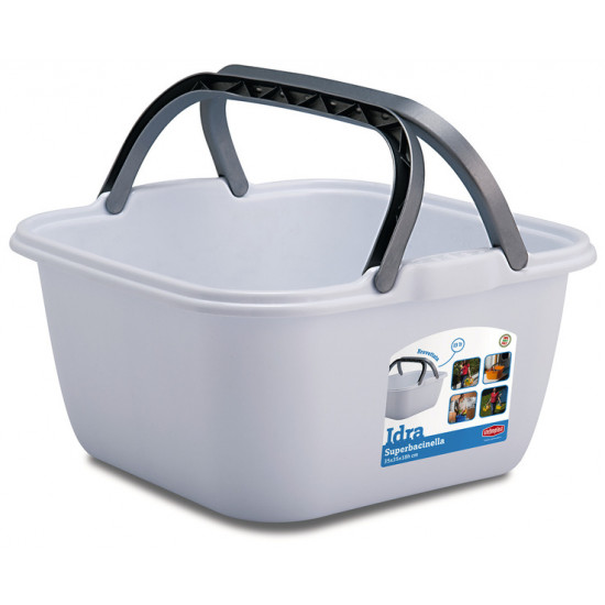 Bowl/tub 13l, assorted colors: white, turquoise, lime green, 35x35x18cm