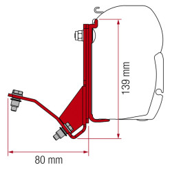 Fiamma Adapter for F45 Ducato/HymerCar/Pössl from 2007 onwards with roof rail, Awning adapter for side wall awnings