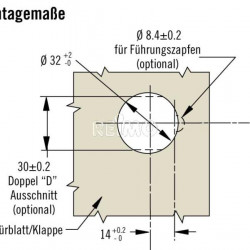 Rotary push-lock, single hole 1.2