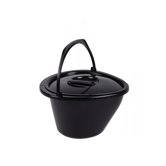 Mobile bucket toilet including toilet paper holder
