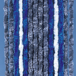 Fleece curtain 56 x 185 cm, grey/blue/white for caravan doors