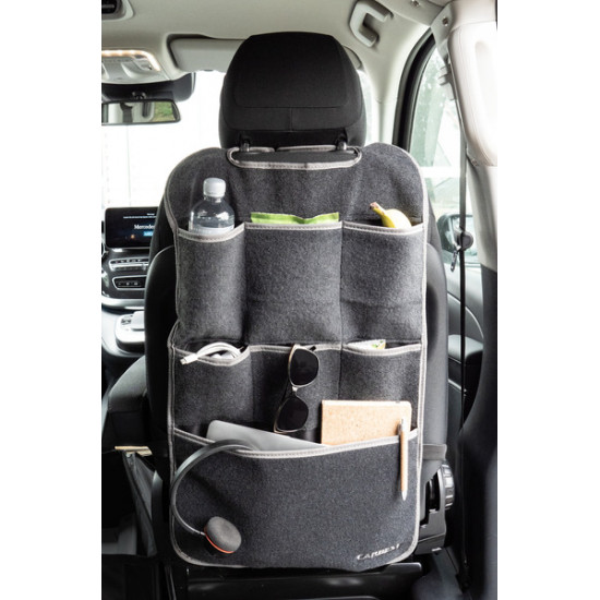 Seat organizer for driver and passenger seats - felt - anthracite