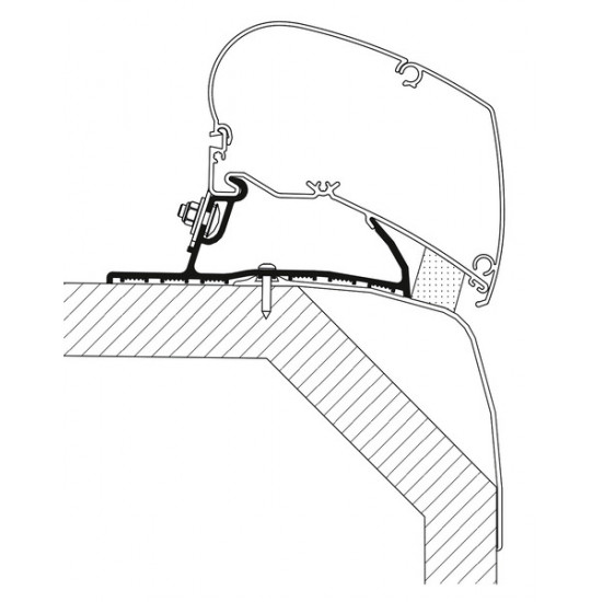 Adapter for Thule Omnistor awning and Laika Ecovip for TO 6300 / 9200