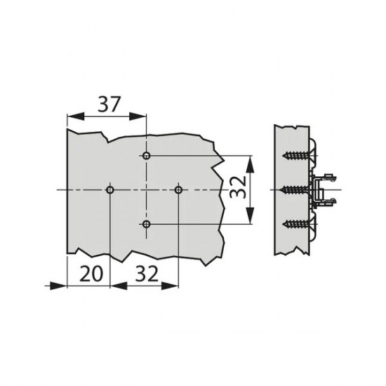 TIOMOS 1D cross mounting plate with 4-point fastening