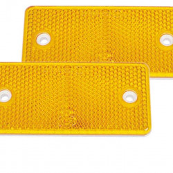 Yellow reflector - rectangular 94 x 44 mm