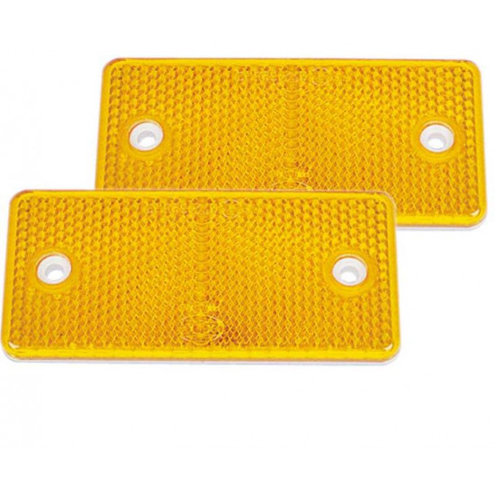 Yellow reflector - rectangular 94 x 44 mm