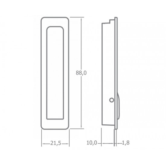 Folding hook 88x21.5mm