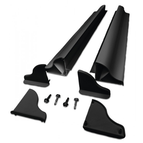 Solar panel aluminum mounting spoiler set - width up to 550 mm - black