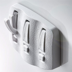 Folding hook with 3 fold-in/fold-out hooks, light grey