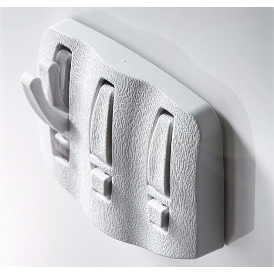 Folding hook with 3 fold-in/fold-out hooks, light grey