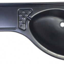 Corner washbasin - Matte black - Shelf on the left