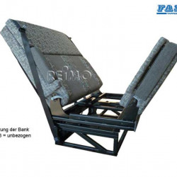 Seat/bed bench, one side armrest, 3-point seat belts, bed: 1700x1000mm