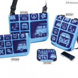 VW Collection shoulder bag, horizontal, surfer style, blue, neoprene, 28x27x10cm