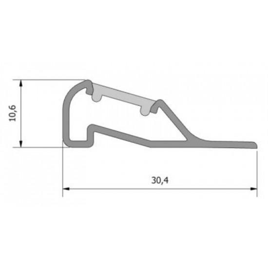 Surface-mounted linear light - 500 mm - switch on the right