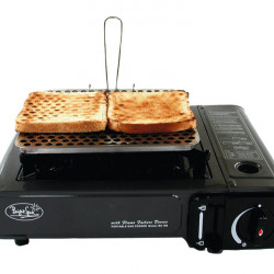 Stainless steel toaster with folding handle