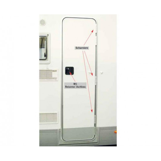 Prefabricated 2-part caravan door System 2000 white