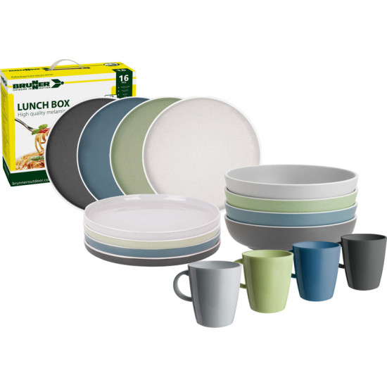 Dolomite Melamine Dinnerware Set - 16-piece - For 4 people