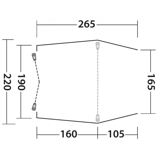 Freestanding rear tent SANDCREST S for bus height 155 - 185 cm