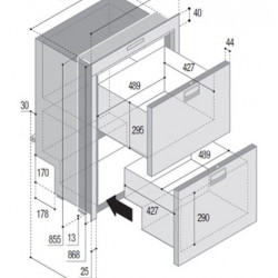 Double drawer freezer/fridge DW180 DTX - 144 l