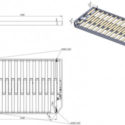 Drop-down bed with cable pull for Fiat Ducato, Peugeot Boxer, Citroën Jumper >2015 (L2+3) - Manual drop-down bed