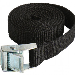 Tension strap for gas cylinder holder, black with clamp buckle