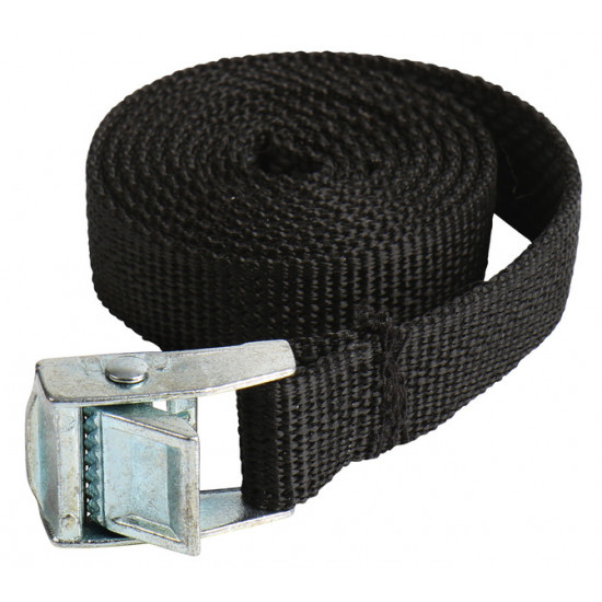 Tension strap for gas cylinder holder, black with clamp buckle