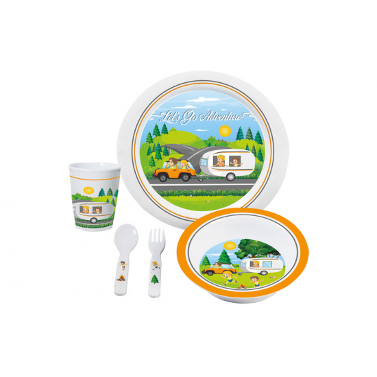 Brunner LET'S GO ADVENTURE Melamine Children's Dinnerware Set, 5-piece