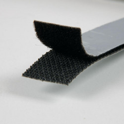 Self-adhesive hook and loop tape, 20mm, black, 5m