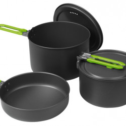 Elite Camping Cookware - 5-piece Aluminum Pot Set