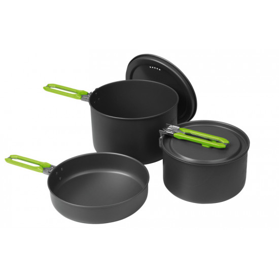 Elite Camping Cookware - 5-piece Aluminum Pot Set