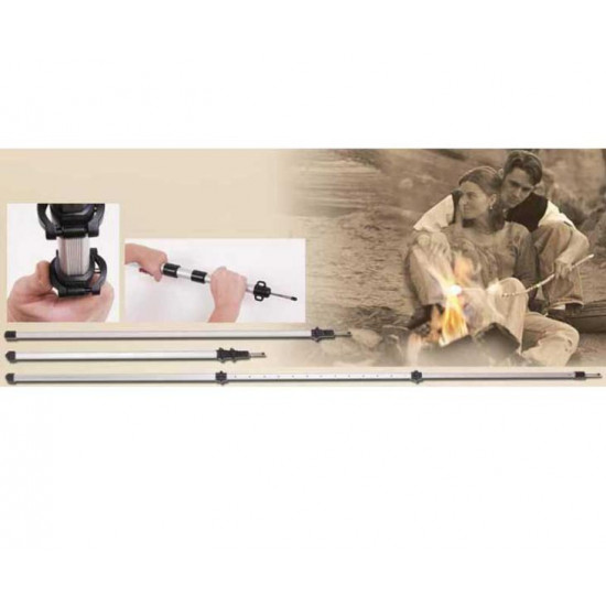 Luxury square aluminum telescopic pole with push-button locking mechanism