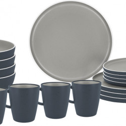 TRILOGY GREY – Melamine dinnerware set for 4 people