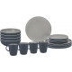 TRILOGY GREY – Melamine dinnerware set for 4 people