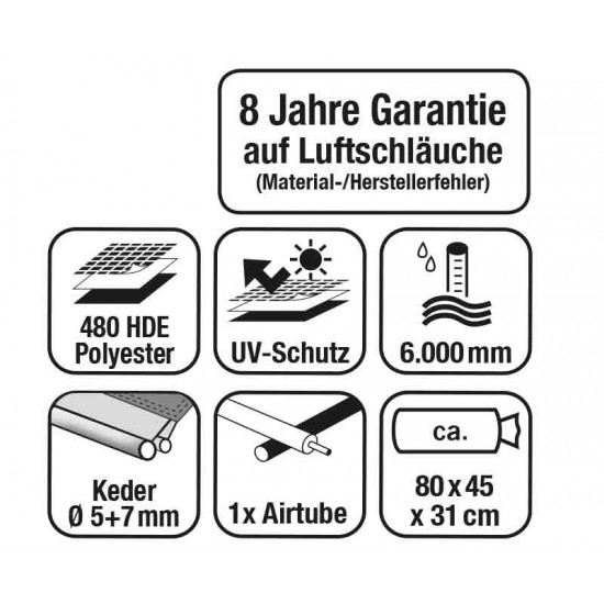 Inflatable caravan partial awning E-Sport Air 325 XL