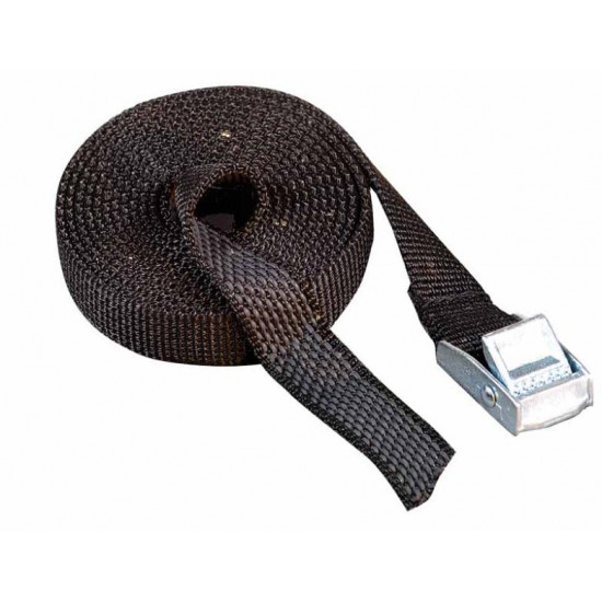 Rubberized ratchet strap, 2m x 18mm, black. 2 pieces, retail packaged.