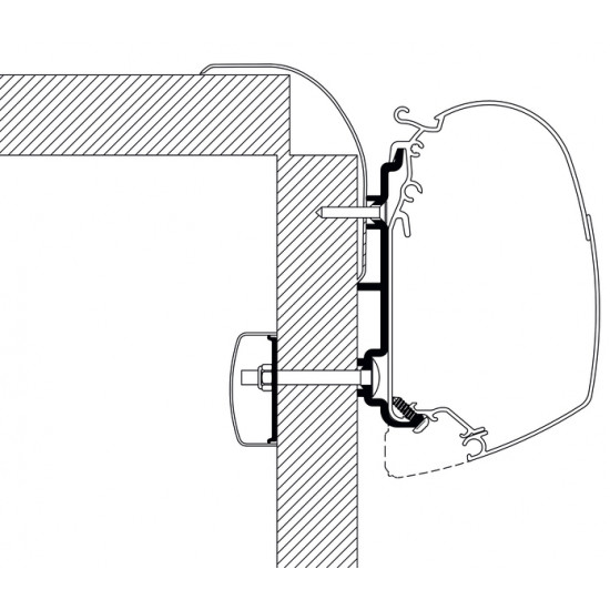 Roof mounting adapter for motorhomes and caravans, Frankia