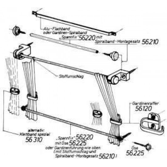 Spiral band mounting kit, light grey