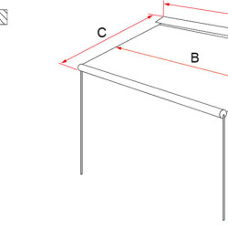 W 2000 x Extension 1800mm Fiamma CaravanStore Evo caravan awning in case for the awning rail, Colour: Royal Grey, Light Grey cover